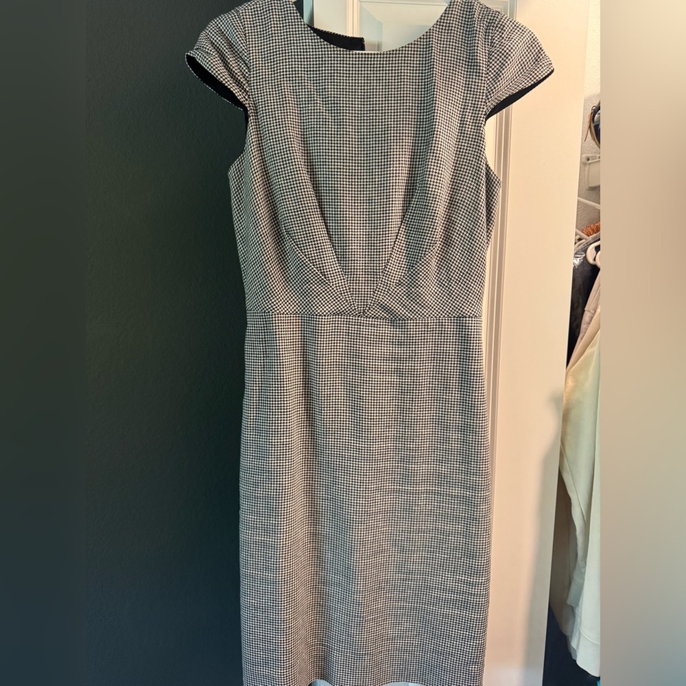 Jcrew Suiting, Black and White Houndstooth Dress, Size 2